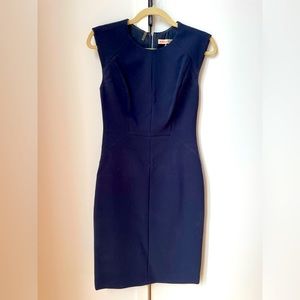 Rebecca Taylor Navy Seamed Shift Dress with Full Back Zip